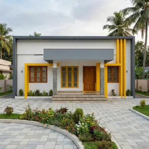 Citrus Frame Modern Courtyard Cottage