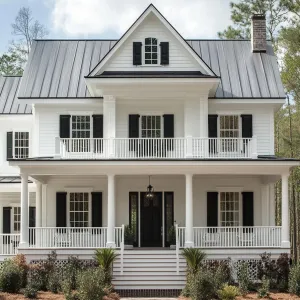 Quaint White Manor in the Pines