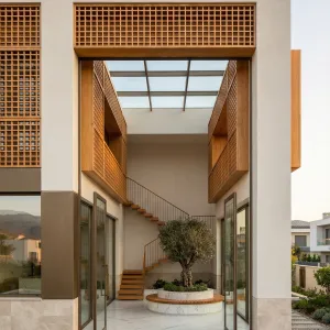 Open Air Lattice Courtyard Residence