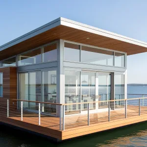 Floating Glasshouse on Sunlit Waves