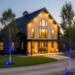 Twinkling Barn Haven: An LED Dreamscape