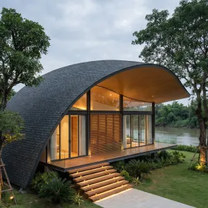 Riverside Arching Canopy Glass House