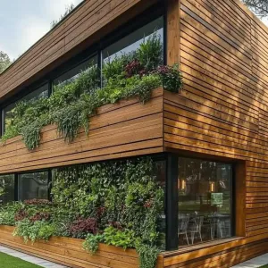 Naturally Clad Haven: Timber’s Green Ensemble