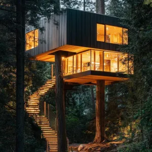 Treehouse Nestled Amongst Pines