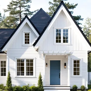 Snowy Pine Retreat: A White Picket Dream