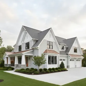 Crisp Coastal Farmhouse With Copper Accents