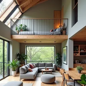 Modern Forest Retreat: Skylights and Serenity