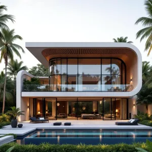 Curvaceous Luxury: A Modern Glass Haven