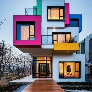 Architectural Rainbow Rectangle Retreat