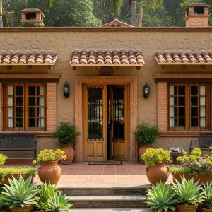 Casita Con Plantas y Palms