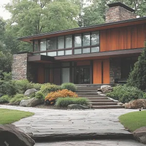 Stone-Crafted Symphony in Mid Century Simplicity
