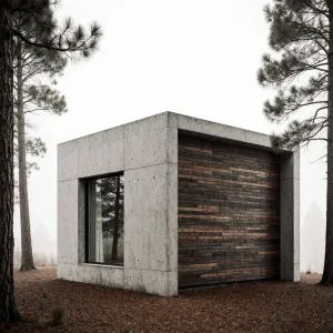 Concrete Cube in the Mist