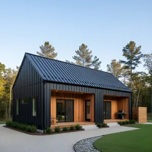 Modern Black Barn With Cedar Warmth