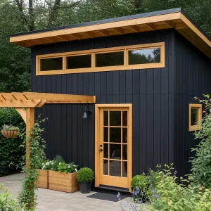Charcoal Cabin with a Pop of Sunlight