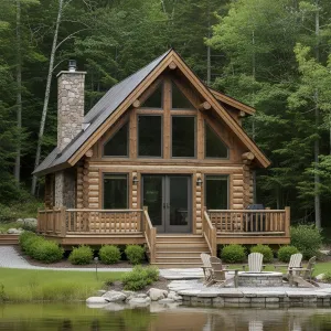 Charming Lakeside Log Cabin