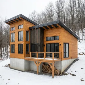 Hillside Timber Crest Winter Cabin