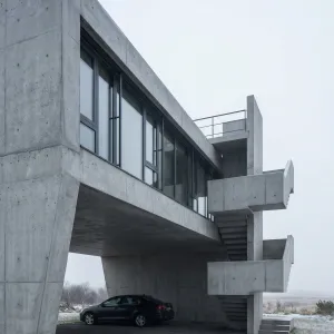 Elevated Concrete Bridgefront Home
