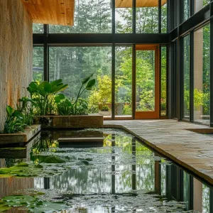 Lush Lagoon: Nestled in Glass