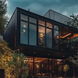 Industrial Loft With Steel Beams, Dark Concrete Floors, and Plush Velvet Furniture
