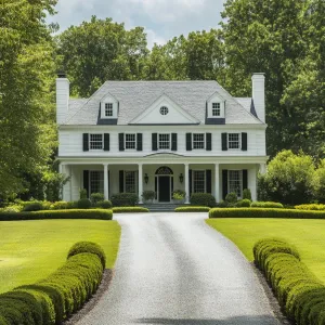 Elegant Colonial Manor Amidst Verdant Scenery