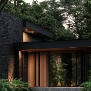 Midnight Whisper: The Sleek Brick Retreat