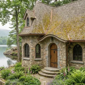 Lakeshire Mossroof Storybook Stone Cottage