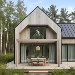 Birch-Frame Gable With Sliding Porch