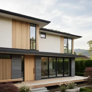 Grass-Rimmed Eaves, Stone Path Serenity