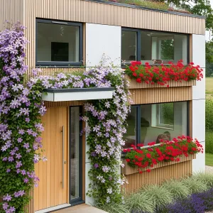 Modern Tiny House with Floral Facade