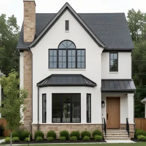 Modern Manor With Arched Window Flair