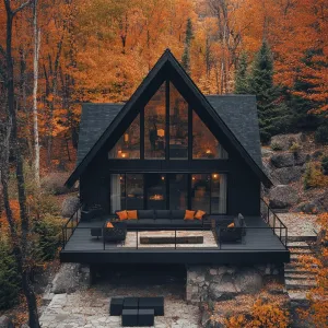 Rustic A-Frame Retreat with Fall Flair