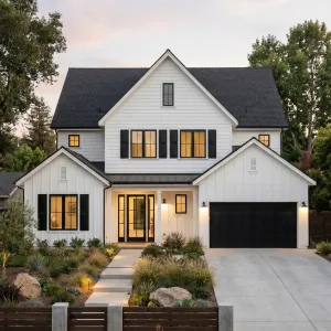 Modern Gabled Home With Inky Shutters