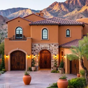 Terracotta Majesty with Mountain Backdrop