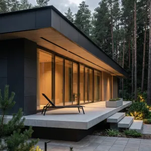 Forest Edge Bungalow With Sliding Glass