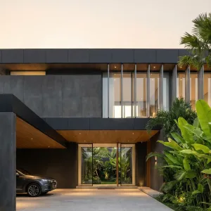 Sleek Courtyard Villa With Tropical Core