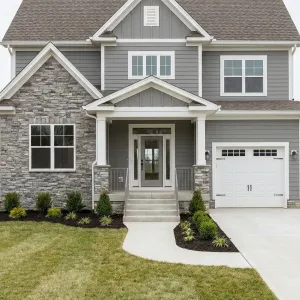 Modern Gray Craftsman With Stone Accents