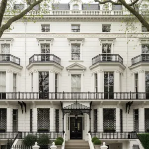 Ebony-Balustrade Villa With White Finesse