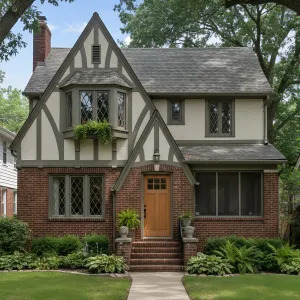 Diamond-Paned Tudor Garden Porch