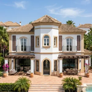 Sunwashed Turret Garden Villa