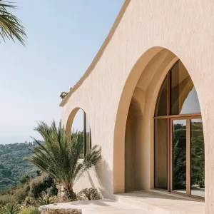 Mediterranean Mansion Arches Exterior