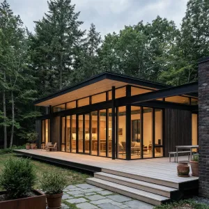Forest Edge Glass Pavilion Retreat