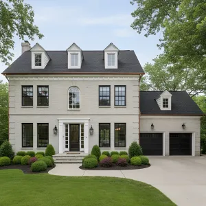 Black-Trimmed Brick Colonial Elegance