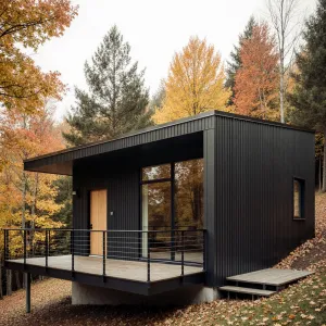 Chic Black Box in the Fall Forest