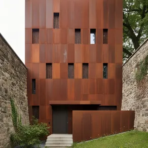 Rust Quilt Walled Garden House