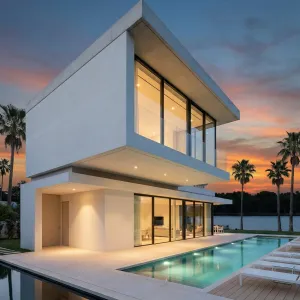 Stacked Horizon Villa Beside Long Pool