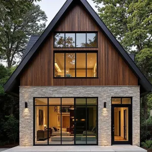 A-Frame Bliss with Stone Embrace