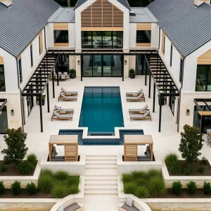 U-Shaped Oasis: Poolside Paradise