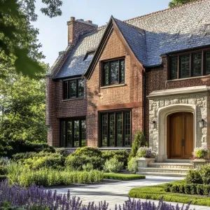 Majestic Brick Haven Amidst Wildflowers