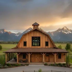 Mountain-View Timber Gambrel Retreat