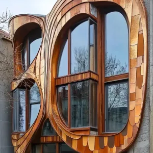 Whimsical Wood Whirls: A Facade Fantasy